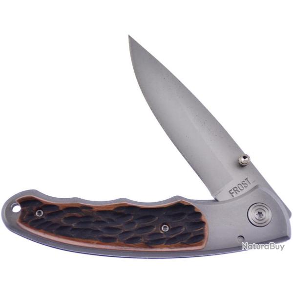 Couteau Pliant Frost Cutlery Cherokee Warrior Lame Acier 3Cr13 Manche Inox F15271JW