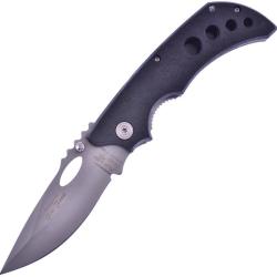 Couteau Pliant Frost Cutlery Tac A/O Lame Inox Drop Point Manche Nylon Noir Linerlock F15870B