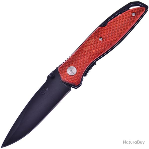 Couteau Pliant Frost Cutlery Honcho A/O Lame Inox Drop Point Manche Bois Marron Linerlock F16029PW