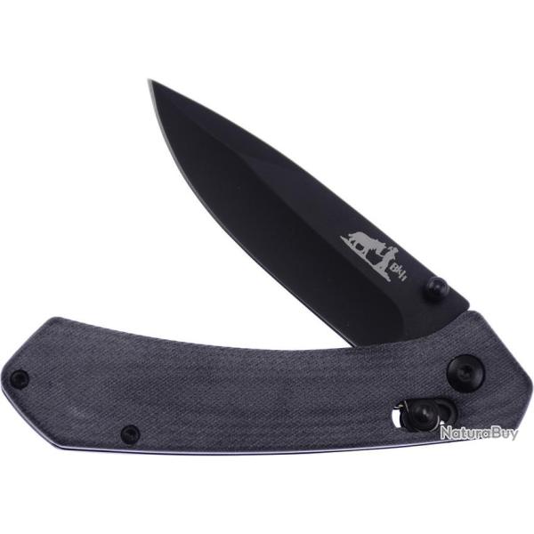 Couteau Frost Cutlery Black Valley Lame Inox Drop Point Manche G10 Noir Crossbar Lock FBKH101BG10
