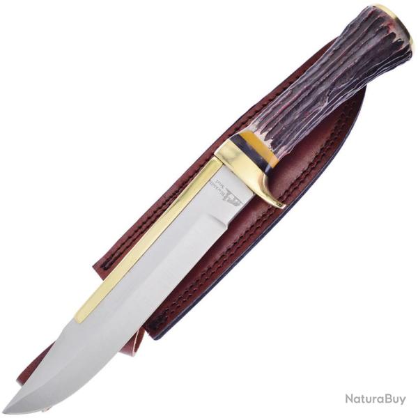 Couteau Fixe Frost Cutlery Blackhills Skinner Lame Inox Manche Imitation Cerf �tui Cuir FBKH245IS