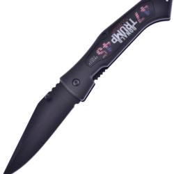 Couteau Pliant Frost Cutlery Trump Lame Inox Clip Point Manche ABS Noir Linerlock FCPDT47