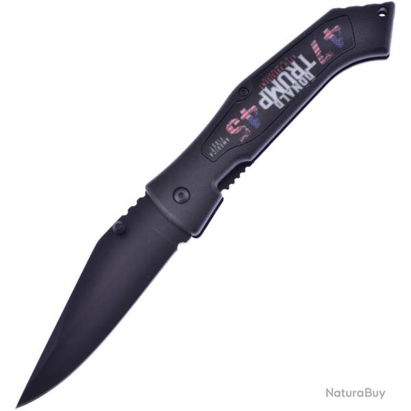 Couteau Pliant Frost Cutlery Trump Lame Inox Clip Point Manche ABS Noir Linerlock FCPDT47
