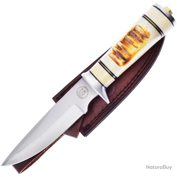 Couteau Fixe Frost Cutlery Seven Lakes Lame Inox Manche Os �tui Cuir FCW060TB