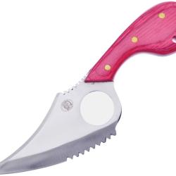 Couteau Fixe Frost Cutlery The Snook Lame Inox Manche Pakkawood Rouge &Eacute;tui Cuir FCW141RPW