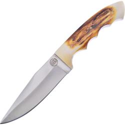 Couteau Fixe Frost Cutlery Lame Inox Manche Os &Eacute;tui Cuir FCW643TB