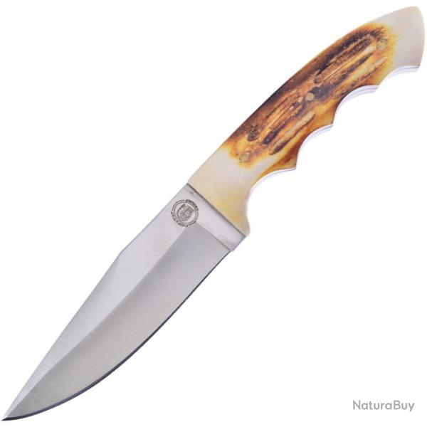 Couteau Fixe Frost Cutlery Lame Inox Manche Os �tui Cuir FCW643TB