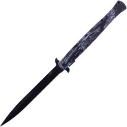 Couteau Pliant Frost Cutlery Dragon A/O Lame Inox Manche Aluminium Noir et Blanc Linerlock FFC0001BW