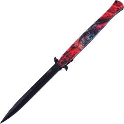 Couteau Frost Cutlery Dragon A/O Lame Inox Manche Aluminium Noir et Rouge Linerlock FFC0001DRA