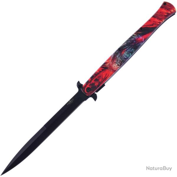 Couteau Frost Cutlery Dragon A/O Lame Inox Manche Aluminium Noir et Rouge Linerlock FFC0001DRA