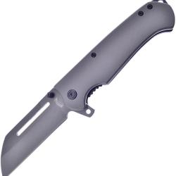 Couteau Pliant Frost Cutlery A/O Lame Inox Sheepsfoot Manche Inox Gris Linerlock FFC104GRY