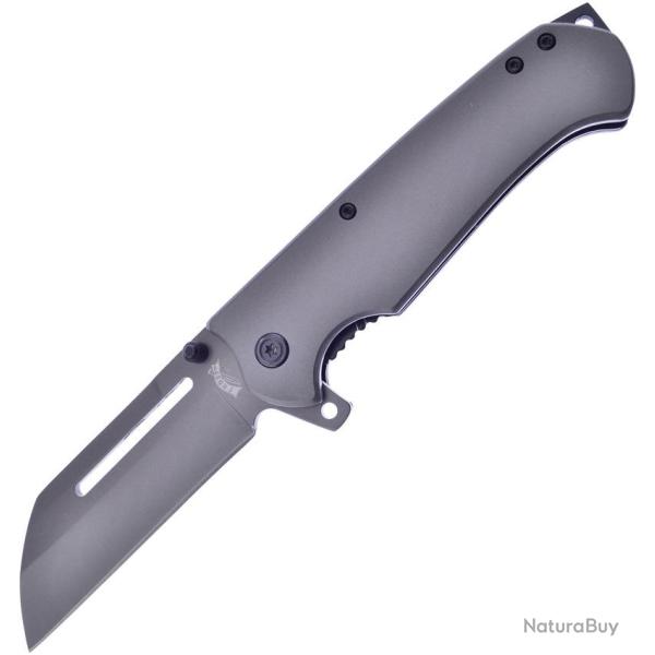 Couteau Pliant Frost Cutlery A/O Lame Inox Sheepsfoot Manche Inox Gris Linerlock FFC104GRY