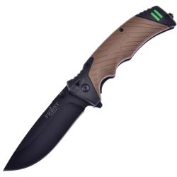 Couteau Pliant Frost Cutlery Firestarter A/O Lame Inox Manche Synth&eacute;tique Sable Linerlock FFC121DS
