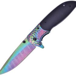 Couteau Pliant Frost Cutlery Shadow A/O Lame Inox Drop Point Manche G10 Noir Linerlock FFC20G10
