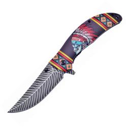 Couteau Pliant Frost Cutlery A/O Lame Inox Clip Point Manche Synth&eacute;tique Noir Linerlock FFC54B