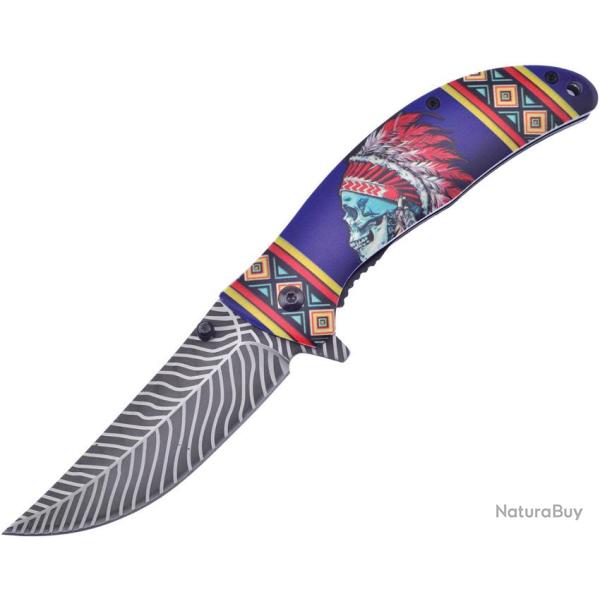 Couteau Pliant Frost Cutlery A/O Lame Inox Clip Point Manche Synth�tique Bleu Linerlock FFC54BL