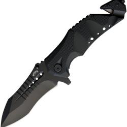 Couteau Pliant Frost Cutlery Tank A/O Lame Inox Manche Aluminium Noir Linerlock FFC59B