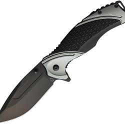 Couteau Frost Cutlery Avenger A/O Lame Acier 420 Manche Aluminium Noir et Gris Linerlock FFC61GB