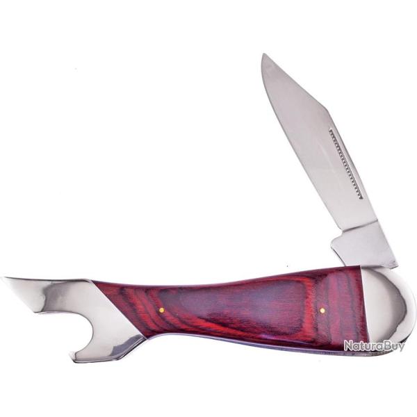 Couteau Pliant Frost Cutlery Large Leg Lame Inox Manche Bois Marron FGT183
