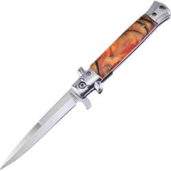 Couteau Frost Cutlery Italian Stiletto Milano A/O Lame Inox Spear Point Manche R&eacute;sine FISM001BSY