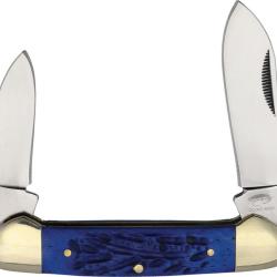 Couteau Pliant Frost Cutlery Canoe Lame Acier 440 Manche Os Bleu FOC252BLPB