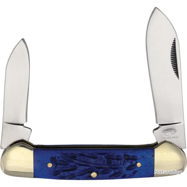 Couteau Pliant Frost Cutlery Canoe Lame Acier 440 Manche Os Bleu FOC252BLPB