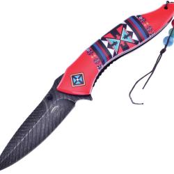 Couteau Pliant Frost Cutlery A/O Lame Acier 3Cr13 Manche ABS Rouge Linerlock FOC534FRD