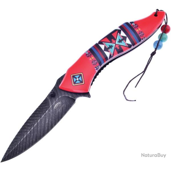 Couteau Pliant Frost Cutlery A/O Lame Acier 3Cr13 Manche ABS Rouge Linerlock FOC534FRD