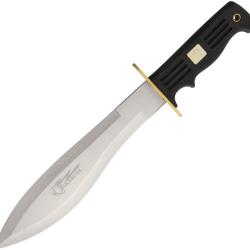 Couteau Fixe Frost Cutlery Quicksilver Bowie Lame Inox Manche Caoutchouc Noir &Eacute;tui Nylon FQS577