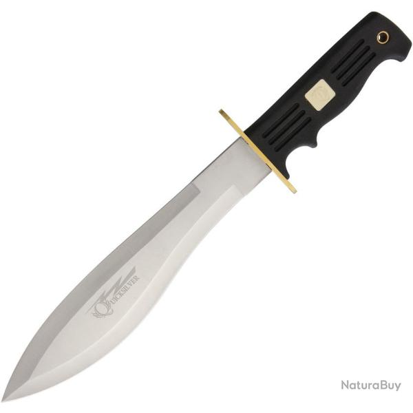 Couteau Fixe Frost Cutlery Quicksilver Bowie Lame Inox Manche Caoutchouc Noir �tui Nylon FQS577