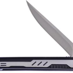 Couteau Frost Cutlery Sling Blade Lame Acier 440C Manche Inox Noir et Satin&eacute; Linerlock FSBL36BK
