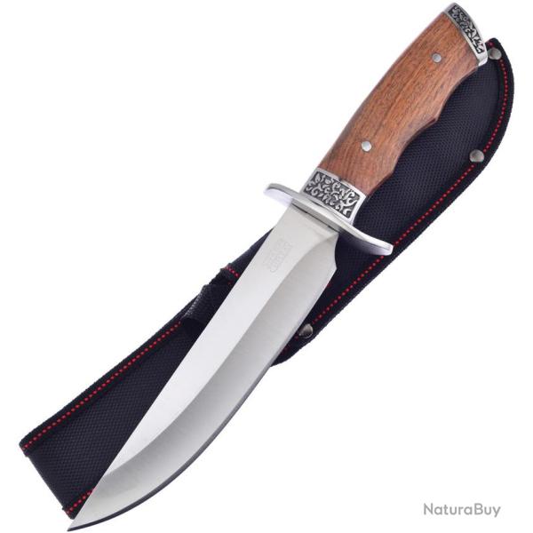 Couteau Fixe Frost Cutlery Bowie Lame Acier 3Cr13 Manche Pakkawood Marron �tui Nylon FSHP156PW