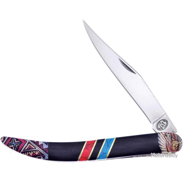 Couteau Pliant Frost Cutlery Large Toothpick Lame Inox Manche Pakkawood Noir FSHS110BRB