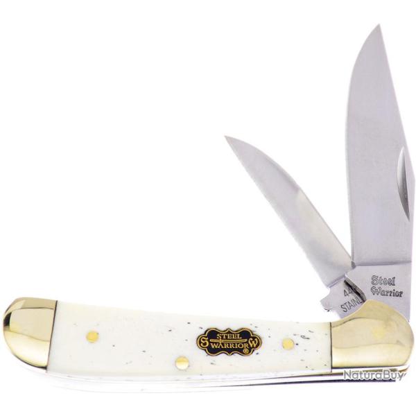 Couteau Pliant Frost Cutlery Locking Copperhead Lame Inox Manche Os Blanc FSW104WSB
