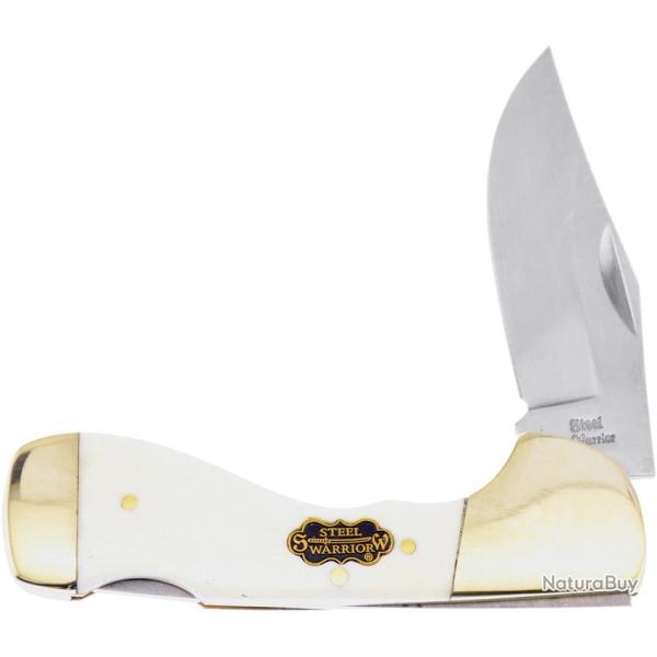 Couteau Pliant Frost Cutlery Choctaw Lame Inox Clip Point Manche Os Blanc FSW105WSB