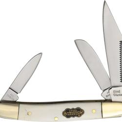 Couteau Pliant Frost Cutlery Wrangler Lame Acier 440 Manche Os Blanc FSW112WSB