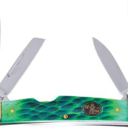 Couteau Pliant Frost Cutlery Congress Lame Inox Manche Os Piqu&eacute; Vert FSW118JGJ