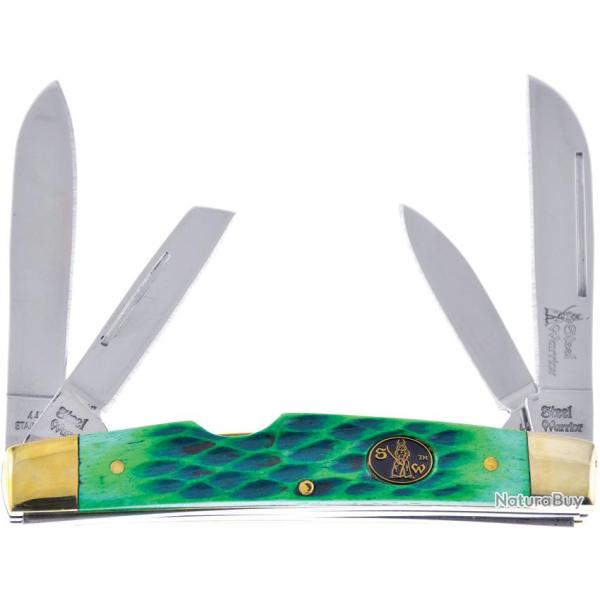 Couteau Pliant Frost Cutlery Congress Lame Inox Manche Os Piqu� Vert FSW118JGJ
