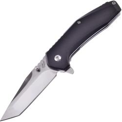 Couteau Pliant Frost Cutlery A/O Lame Inox Tanto Manche Aluminium Noir Linerlock FSW888B