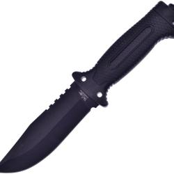 Couteau Fixe Frost Cutlery Lame Acier 420 Clip Point Manche Plastique Noir &Eacute;tui Plastique FTC04B