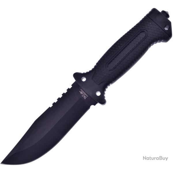 Couteau Fixe Frost Cutlery Lame Acier 420 Clip Point Manche Plastique Noir �tui Plastique FTC04B