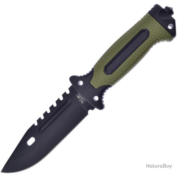 Couteau Frost Cutlery Lame Acier 420 Clip Point Manche Plastique Noir et Vert �tui Plastique FTC05G