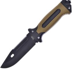 Couteau Fixe Frost Cutlery Lame Acier 420 Manche Plastique Noir et Sable &Eacute;tui Plastique FTC06BR
