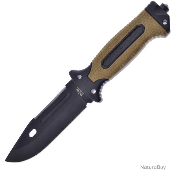 Couteau Fixe Frost Cutlery Lame Acier 420 Manche Plastique Noir et Sable �tui Plastique FTC06BR