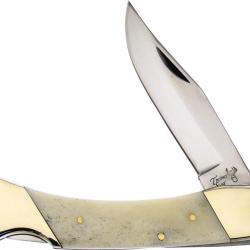 Couteau Pliant Frost Cutlery Bear Claw Lame Inox Clip Point Manche Os Blanc Lockback FTS072WSB