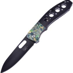 Couteau Pliant Frost Cutlery A/O Lame Inox Drop Point Manche ABS Camo Noir Linerlock FTX176C