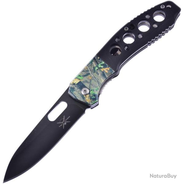 Couteau Pliant Frost Cutlery A/O Lame Inox Drop Point Manche ABS Camo Noir Linerlock FTX176C