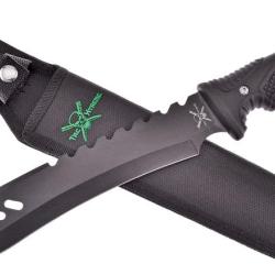 Couteau Fixe Frost Cutlery Bowie Lame Inox Manche Caoutchouc Noir &Eacute;tui Nylon FTX17B