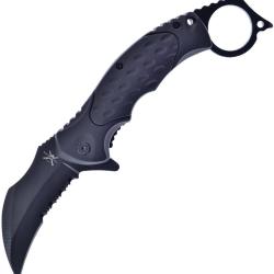 Couteau Pliant Frost Cutlery Black Raven A/O Lame Inox Manche ABS Noir Linerlock FTX52B