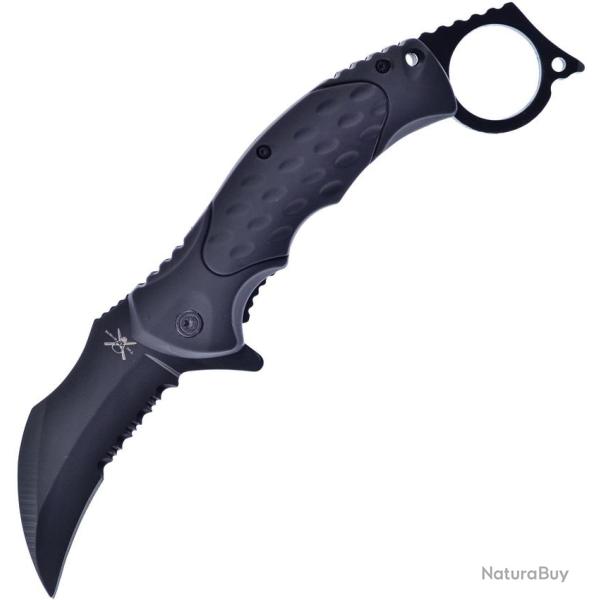 Couteau Pliant Frost Cutlery Black Raven A/O Lame Inox Manche ABS Noir Linerlock FTX52B